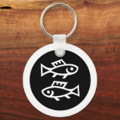 フォント〔占星術の〕十二宮図: PISCES +カラーとアイディア キーホルダー (正面)