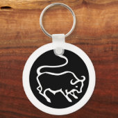 フォント〔占星術の〕十二宮図:TAURUS +お使いのカラーとアイディア キーホルダー (正面)