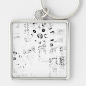 フォント,音楽,モノクロ,円,パターン, monochr キーホルダー (正面)