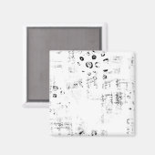 フォント，音楽，モノクロ，円，パターン， monochr マグネット (正面/裏面)