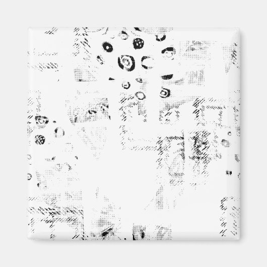 フォント，音楽，モノクロ，円，パターン， monochr マグネット (正面)