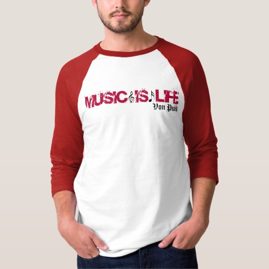 フォン・パンク男達の3/4長さの袖。 Tシャツ (正面)