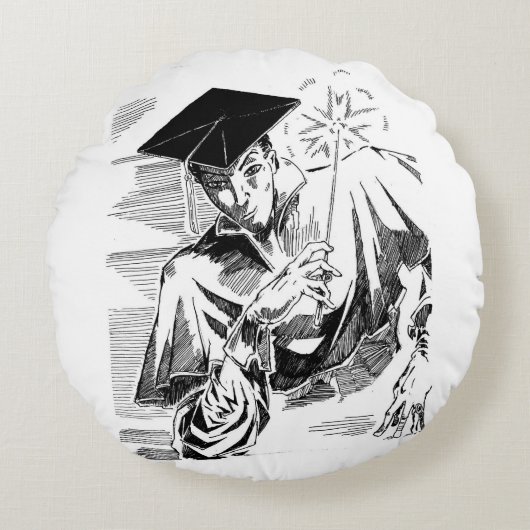 フォンDreadかGaius王子気難しいヒツジの枕 ラウンドクッション (正面)