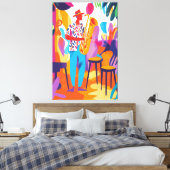 フォヴィスカラフルトスタイルのサックス奏者 キャンバスプリント (インサイチュ (寝室))