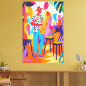 フォヴィスカラフルトスタイルのサックス奏者 キャンバスプリント (インサイチュ (リビング))