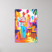 フォヴィスカラフルトスタイルのサックス奏者 キャンバスプリント (正面)