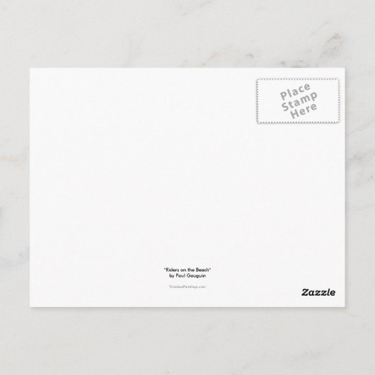 フォヴィス絵画トのゴーギャンの馬のアートライダービーチ ポストカード (裏面)