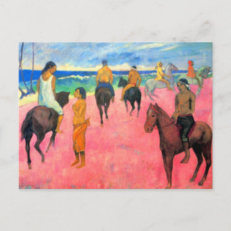 フォヴィス絵画トのゴーギャンの馬のアートライダービーチ ポストカード