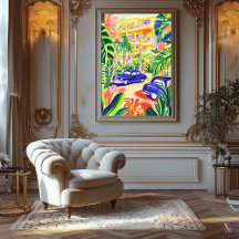 フォヴィス鮮やかスで車をクラシック使用した都市通り