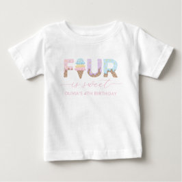 フォーはスイート アイスクリーム 誕生日Tシャツ ベビーTシャツ