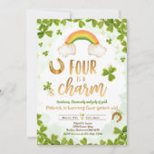 フォーアイズチャームセントパトリックの4歳の誕生日パーティー 招待状 (正面)