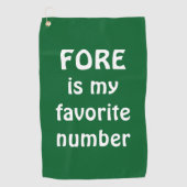 フォーアイズマイお気に入りのナンバーゴルフおもしろい引用文 ゴルフタオル (正面)