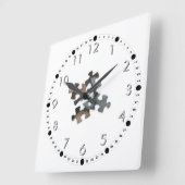 フォーアーストーンパズルピース スクエア壁時計 (傾斜)