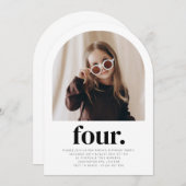 フォーアーチフォト誕生日 招待状 (正面/裏面)