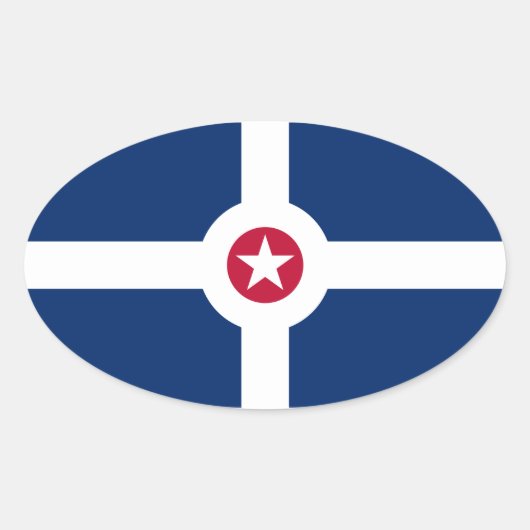 フォーインディアナポリス国旗 楕円形シール (正面)