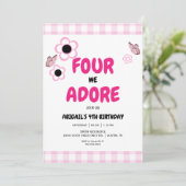フォーウィーアドレ4thガールピンク誕生日パーティー 招待状 (スタンド正面)