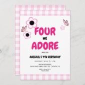 フォーウィーアドレ4thガールピンク誕生日パーティー 招待状 (正面/裏面)