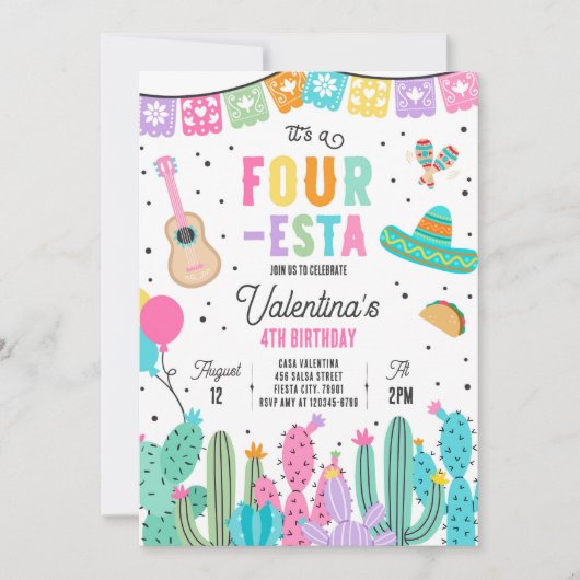 フォーエスタメキシカンフィエスタ4th誕生日パーティー 招待状