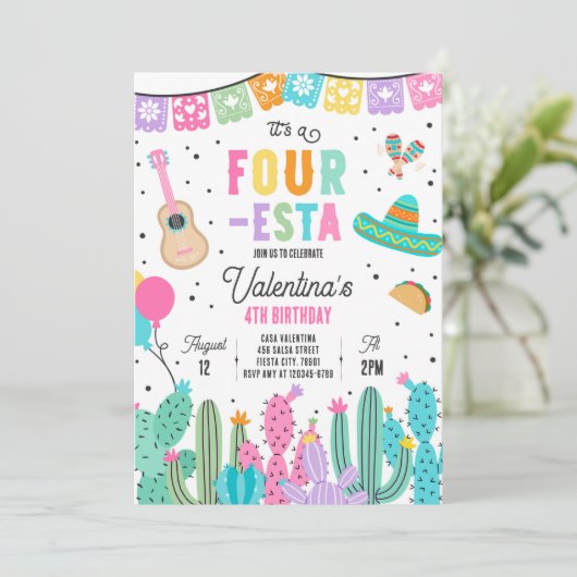 フォーエスタメキシカンフィエスタ4th誕生日パーティー 招待状 (スタンド正面)