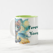 フォーエバーお洒落フローラキティ絵を描ネコ ツートーンマグカップ (正面左)