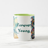 フォーエバーお洒落フローラキティ絵を描ネコ ツートーンマグカップ (中央)