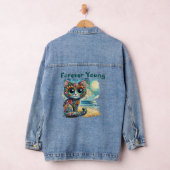 フォーエバーお洒落フローラキティ絵を描ネコ デニムジャケット (ハンガー)