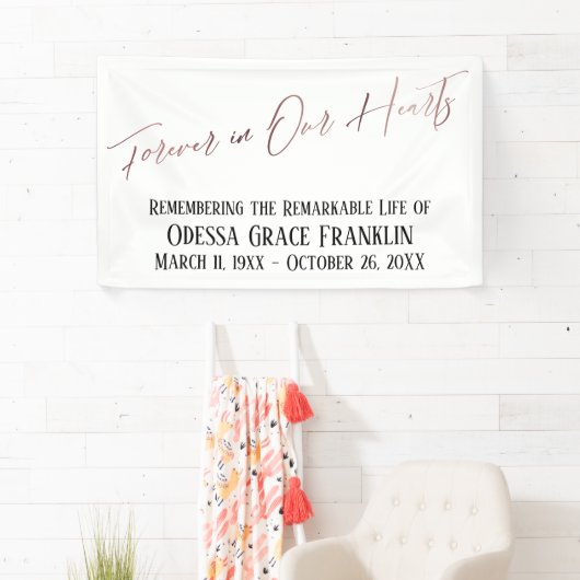 フォーエバーで私たちのハートモダンバラ金ゴールドタイポグラフィ 横断幕 (インサイチュ)