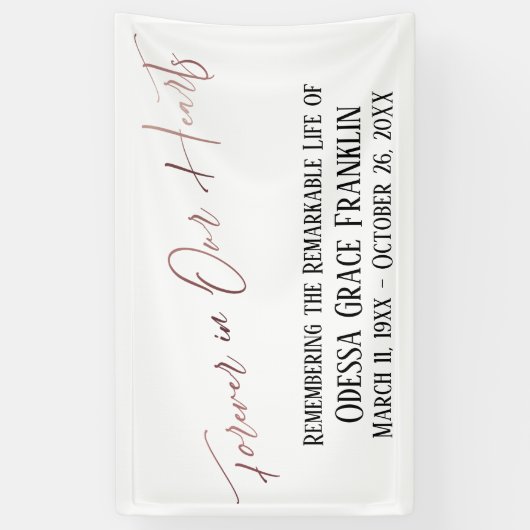 フォーエバーで私たちのハートモダンバラ金ゴールドタイポグラフィ 横断幕 (縦)