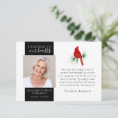 フォーエバーで私たちのハート(鳥)ショウジョウコウカンチョウ写真悔やみや弔慰 サンキューカード (スタンド正面)