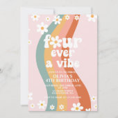 フォーエバーアヴィベデイジーレインボー4歳の誕生日 招待状 (正面)