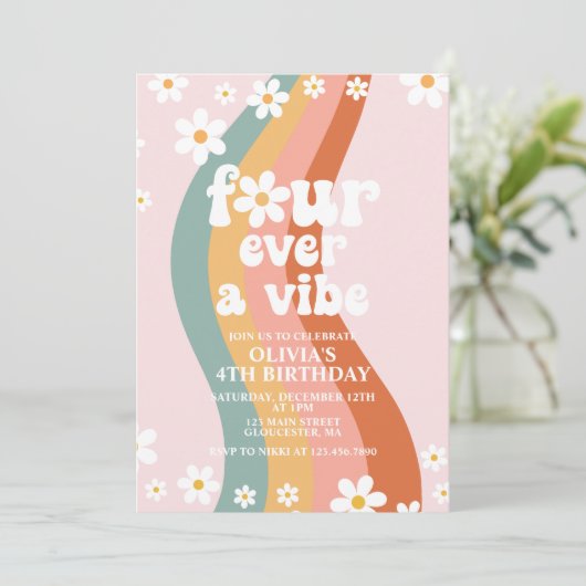 フォーエバーアヴィベデイジーレインボー4歳の誕生日 招待状 (スタンド正面)