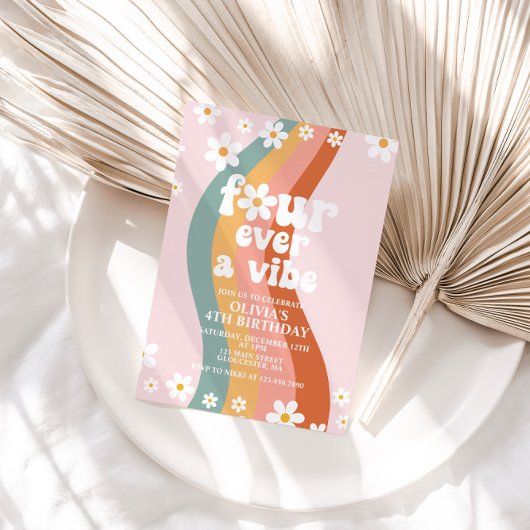 フォーエバーアヴィベデイジーレインボー4歳の誕生日 招待状