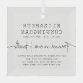 フォーエバーインズハート記念シンプル引用文 ガラスオーナメント (裏面)