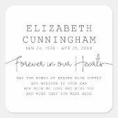 フォーエバーインズハート記念シンプル引用文 スクエアシール (正面)