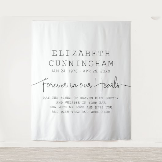 フォーエバーインズハート記念シンプル引用文 タペストリー (正面)