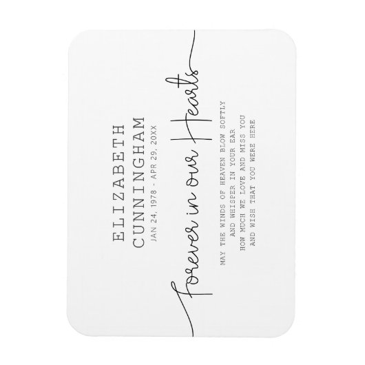 フォーエバーインズハート記念シンプル引用文 マグネット (縦)