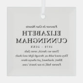 フォーエバーインズハート記念モダン引用文 ガラスオーナメント (裏面)