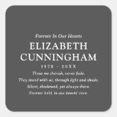 フォーエバーインズハート記念モダン引用文 スクエアシール (正面)