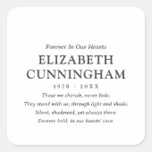 フォーエバーインズハート記念モダン引用文 スクエアシール (正面)