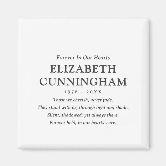 フォーエバーインズハート記念モダン引用文 マグネット (正面)