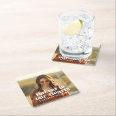 フォーエバーインハートシンプルカスタム写真記念 スクエアペーパーコースター (インサイチュ)