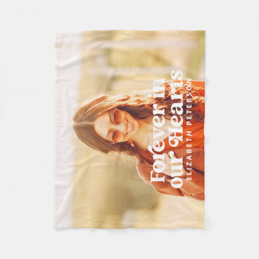 フォーエバーインハートシンプルカスタム写真記念 フリースブランケット (正面)