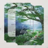 フォーエバーウッドランドストリームへのパスブライダルシャワー 招待状 (正面/裏面)