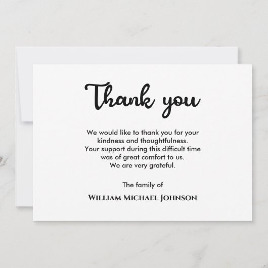 フォーエバーカスタムゴルフ写真追悼式 サンキューカード (裏面)