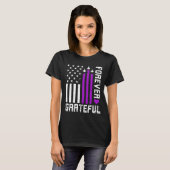 フォーエバーグリーパープルハートデイ軍隊キッズ Tシャツ (正面フル)