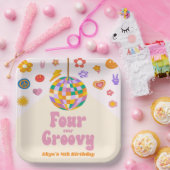 フォーエバーグルービーディスコボール4th誕生日パーティー ペーパープレート (パーティー)