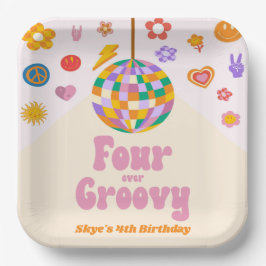 フォーエバーグルービーディスコボール4th誕生日パーティー ペーパープレート