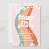 フォーエバーグルービーデイジーレインボー4th誕生日 招待状 (正面)