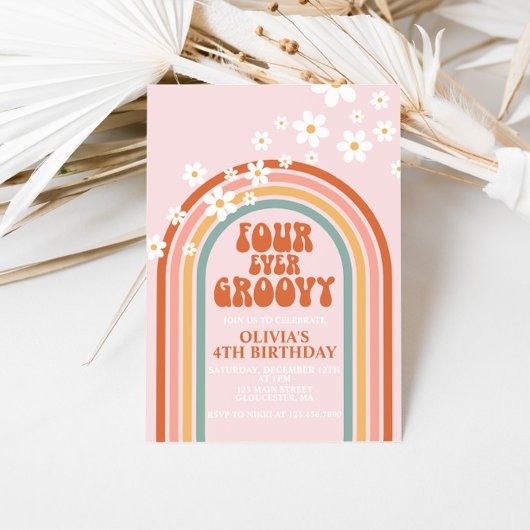 フォーエバーグルービーデイジーレインボー4th誕生日 招待状