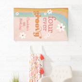 フォーエバーグルービーホワイトデイジーガールズ4歳の誕生日 横断幕 (インサイチュ)